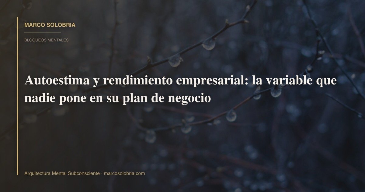 Autoestima y rendimiento empresarial: la variable que nadie pone en su plan de negocio
