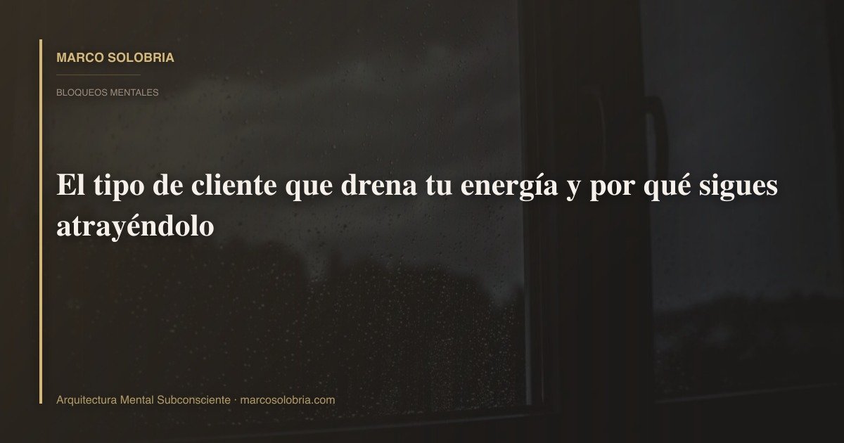 El tipo de cliente que drena tu energía y por qué sigues atrayéndolo
