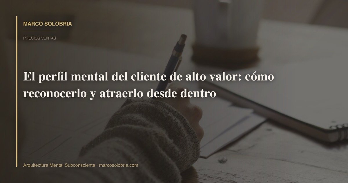 El perfil mental del cliente de alto valor: cómo reconocerlo y atraerlo desde dentro