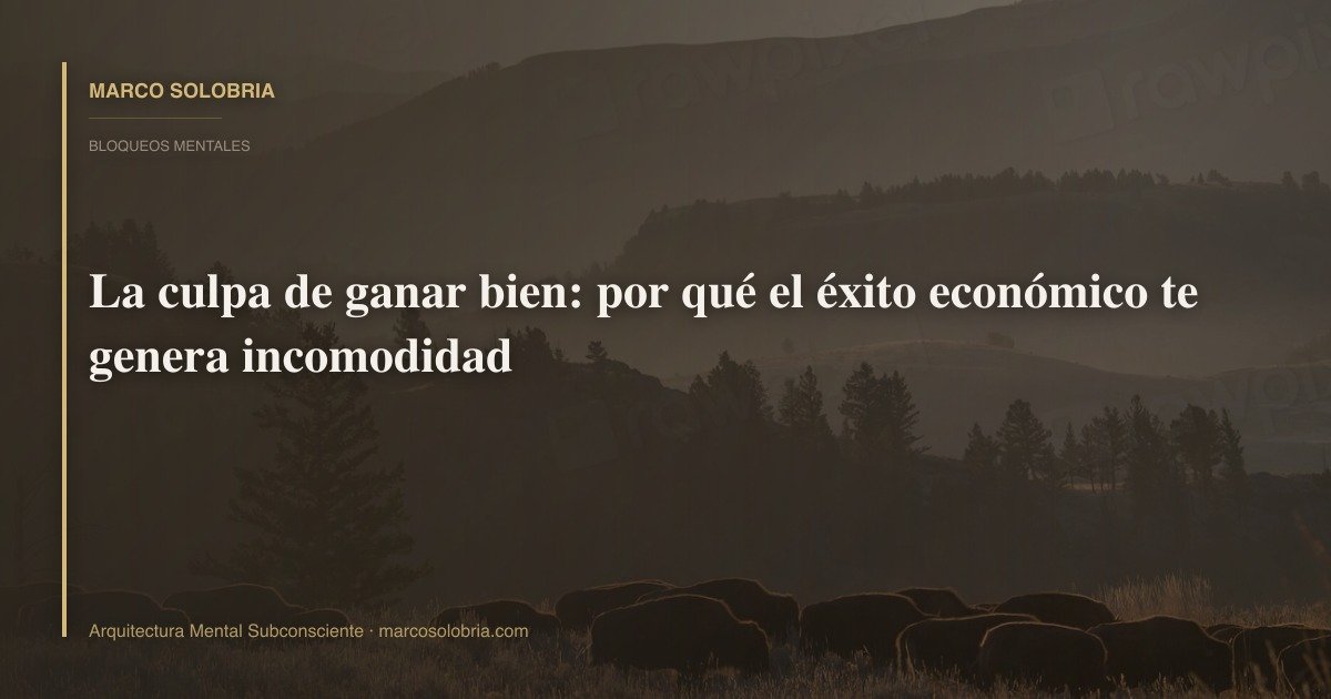 La culpa de ganar bien: por qué el éxito económico te genera incomodidad