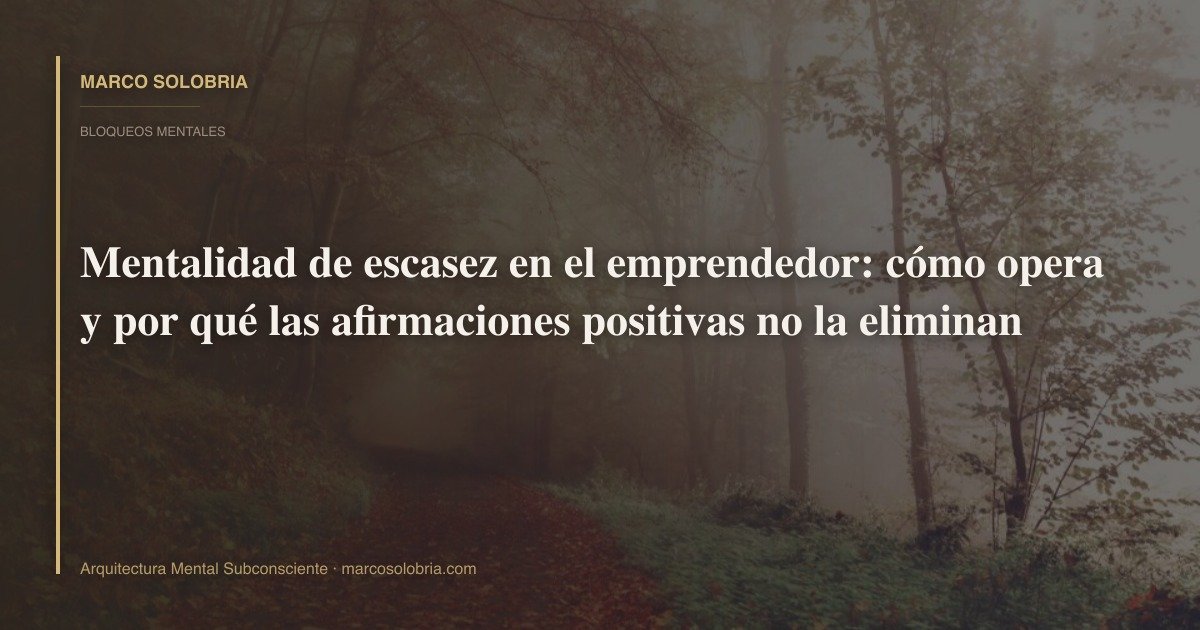 Mentalidad de escasez en el emprendedor: cómo opera y por qué las afirmaciones positivas no la eliminan