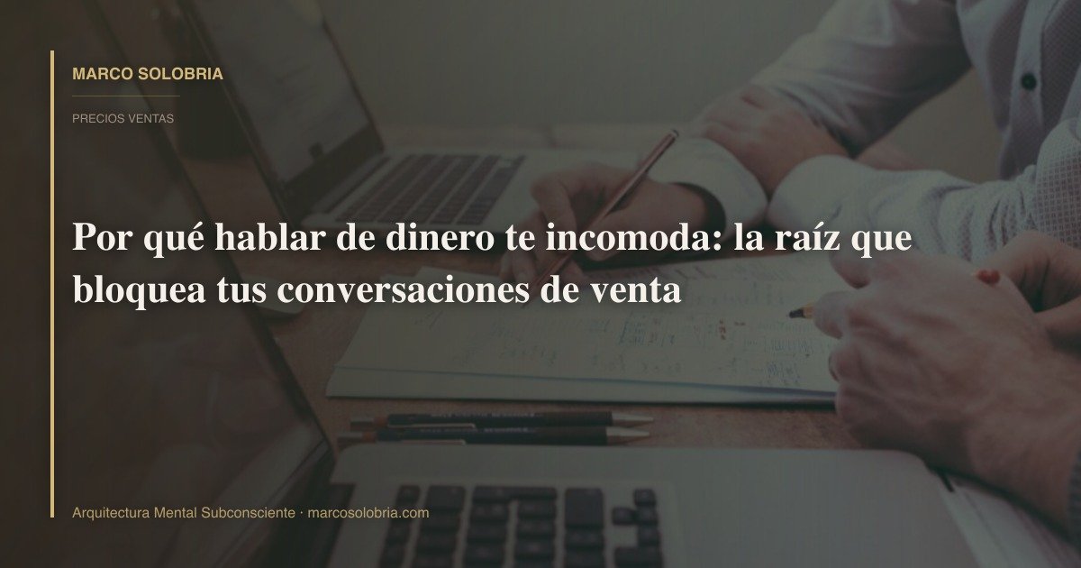 Por qué hablar de dinero te incomoda: la raíz que bloquea tus conversaciones de venta