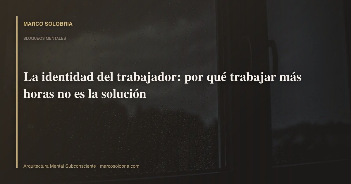 La identidad del trabajador: por qué trabajar más horas no es la solución