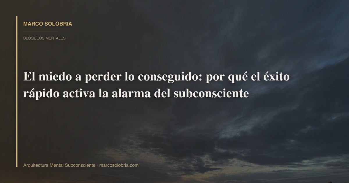 El miedo a perder lo conseguido: por qué el éxito rápido activa la alarma del subconsciente