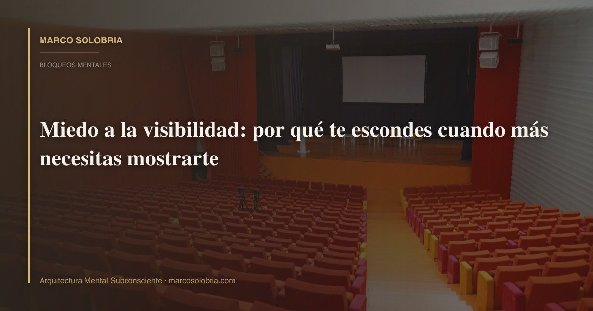Miedo a la visibilidad: por qué te escondes cuando más necesitas mostrarte