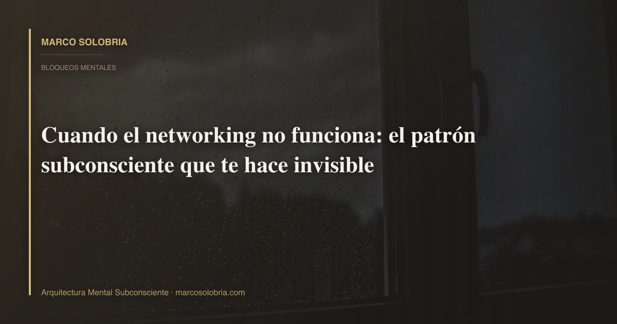 Cuando el networking no funciona: el patrón subconsciente que te hace invisible